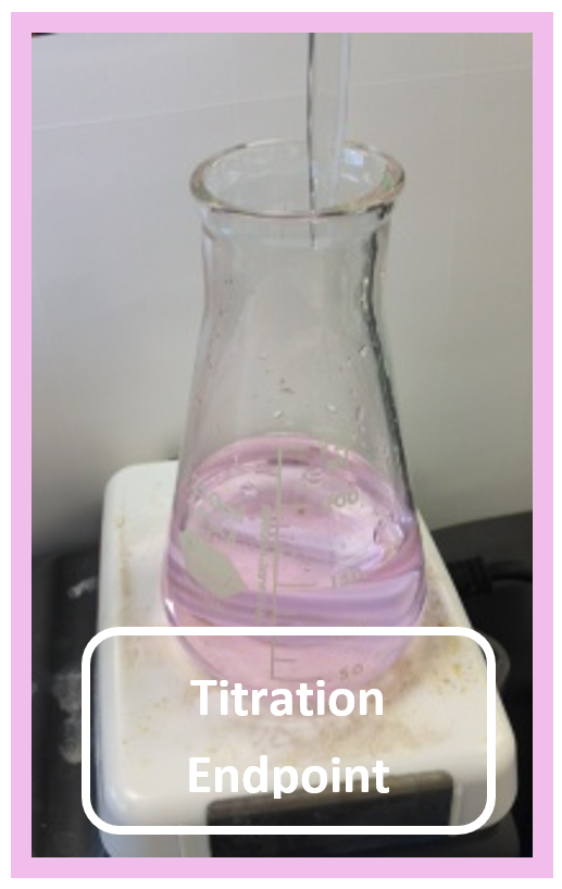 Phenolphthalein endpoint.